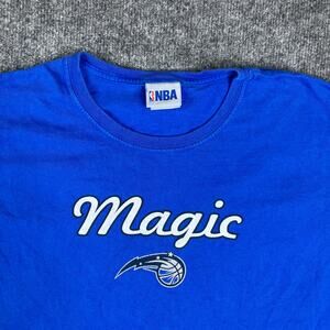 NBA Orlando Magic T-Shirt Womens Size L Blue Team Logo Graphic Basketball